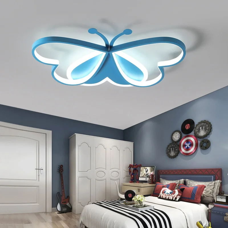 $57.34 2022 Butterfly LED Chandelier For Children's Room Bedroom Dimmable Kids Ceiling Lamp Moe Lighting