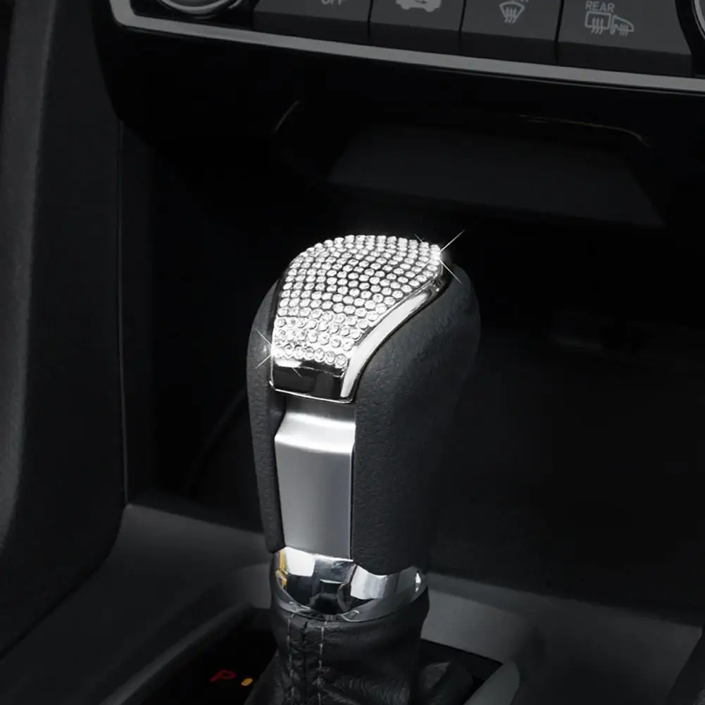 

Gear Shift Knob Trim Shiny Rhinestone Inlaid Gear Shifter Knob Sticker Decor for Honda Civic-10 Generation Knob Head Cover