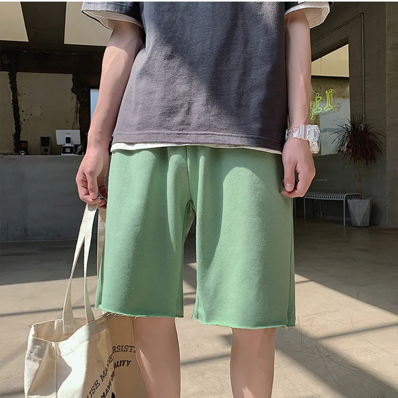 

2021 Beach Shorts Men Summer Solid Casual Short Men Loose Drawstring Hip Hop Korean Shorts Men Casual Shorts