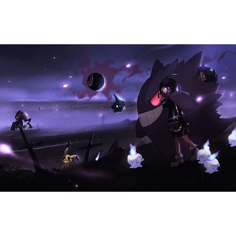 Takara Tomy Pokemon Playmat Gengar Монстер коврик мягкий резиновый для мыши детей карточная игра