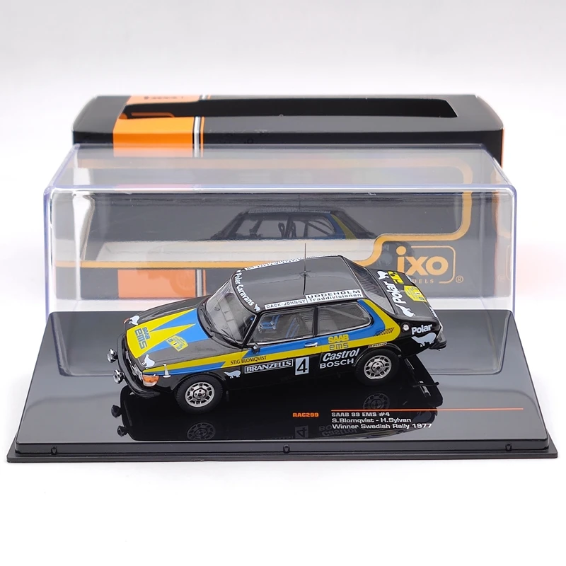 

1:43 IXO For SAAB 99 EMS #4 S.Blomqvist-H.Sylvan Winner Swedish Rally 1977 RAC299 Diecast Models Car Limited Collection Toys