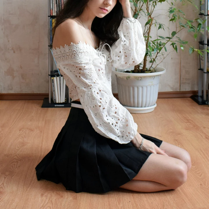 

Women Fashion Summer high waist pleated skirt Wind Cosplay skirt kawaii Female Mini Skirts Short Under it