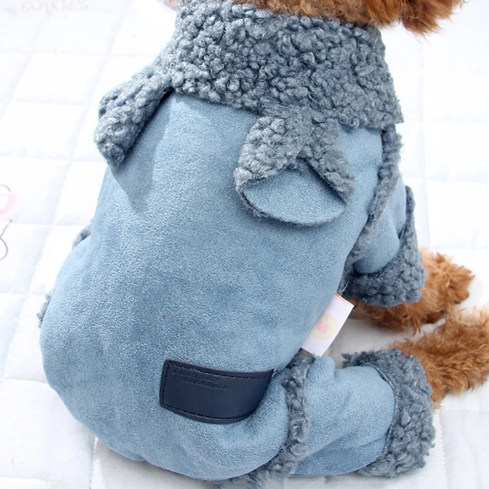 

Pet Winter Dog Hoodie Coat Thicken Soft Fleece Four Legged Warm Jumpsuit Clothing for Small Medium Dogs Chihuahua Hot Sell