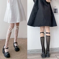sexy lolita lace stockings female japanese harajuku bandage over the knee socks summer thin black college jk uniform stockings