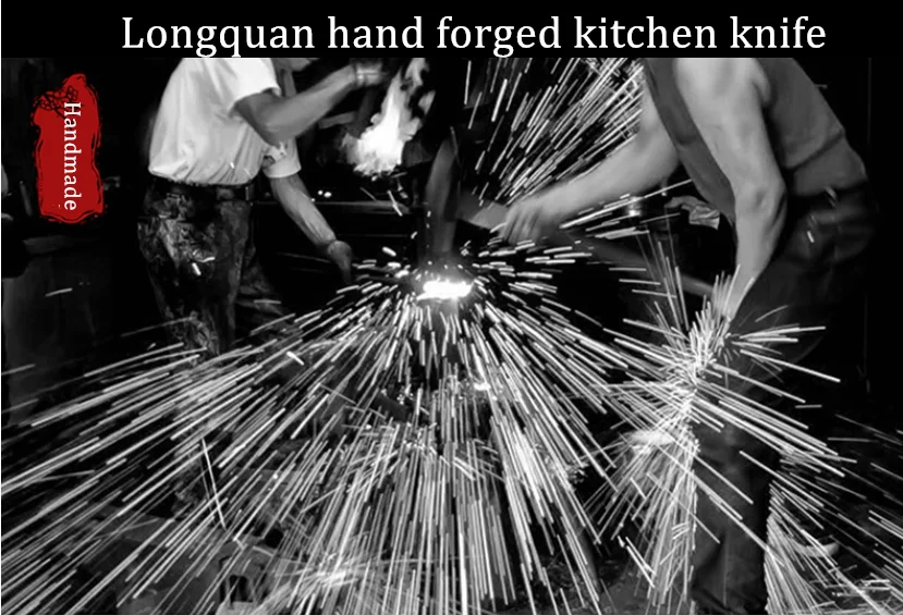 

Brand Dragon pattern kitchen chef knife slicing knifees dual-use vegetable cutting knifees Longquan hand-forged vintage cleaver