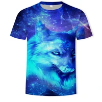 cute summer o neck short sleeved large size 3d fox wolf series hot summer 2021 fashion casual sports t shirt breathable