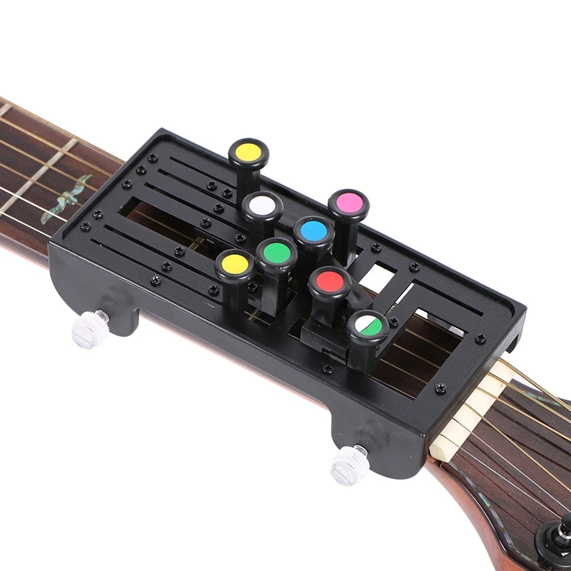

Acoustic Guitar Chord Buddy Teaching Aid Guitar Tool Guitar Learning System Practice Aid with 6 Universal Chords