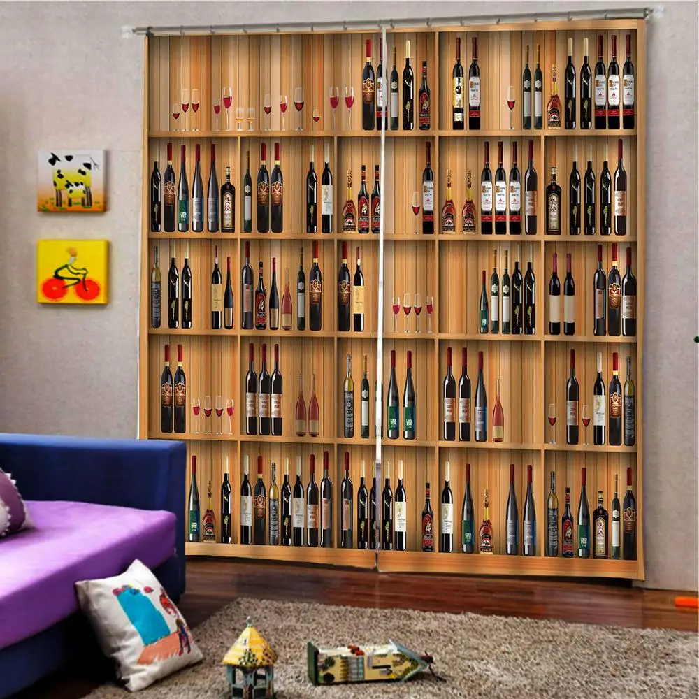 Занавески 3D для спальни винного шкафа декоративные оконные шторы гостиной