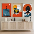 Современный абстрактный постер Африканской женщины в скандинавском стиле, фигурки афро, холст, живопись, современная африканская этно, настенное искусство, домашний декор