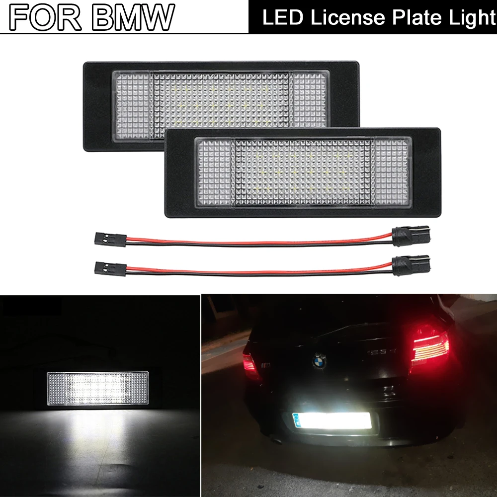 

2Pcs LED License Plate Light For BMW E81 E87 F20 E63 E64 F12 F13 F06 Z4/E85 K48 For Mini Cooper R55 R60 R61 For Fiat Benzina