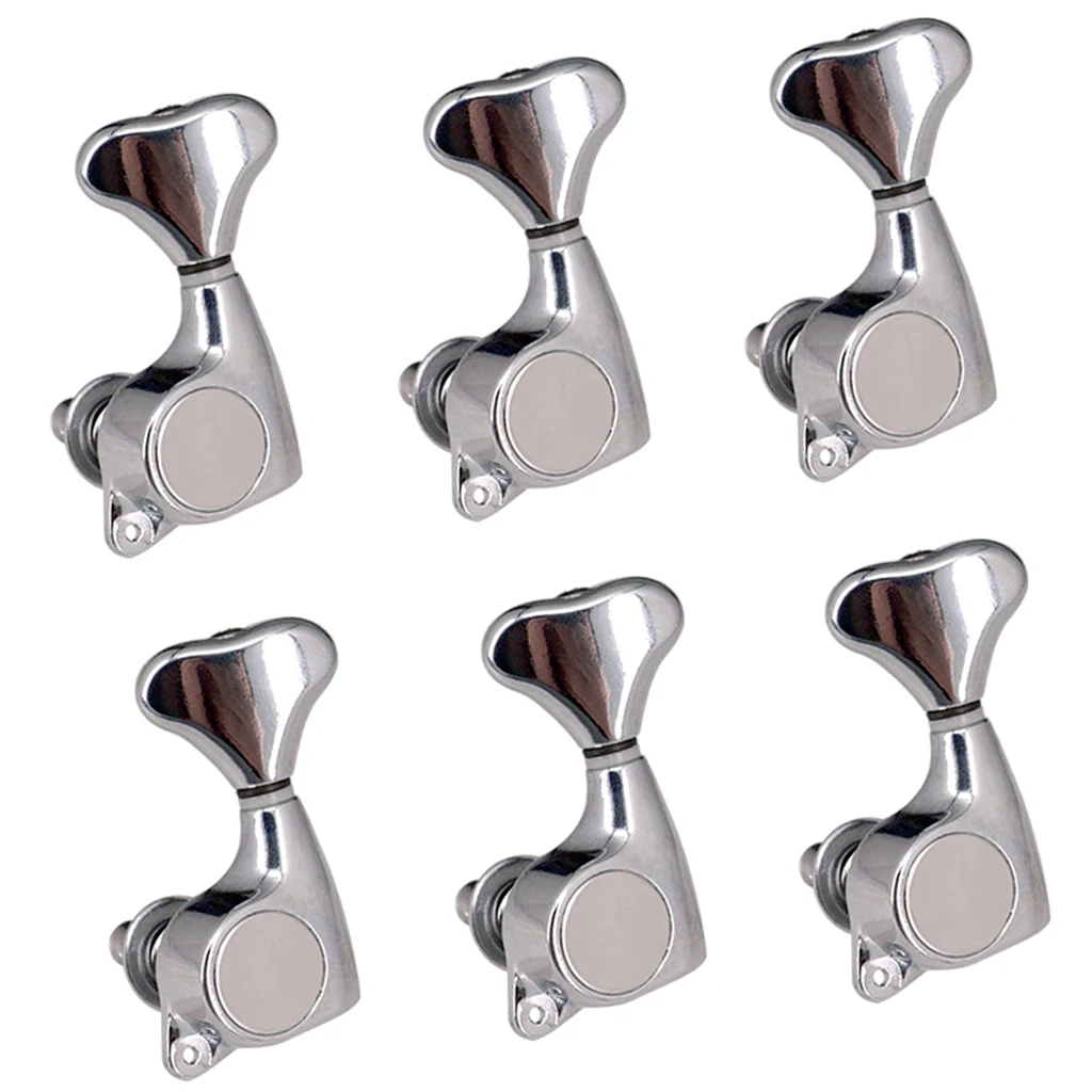 Fishtail Handle Machine Heads Knob Guitar String Tuning Peg 6L Silver 1:21 | Спорт и развлечения