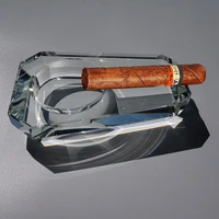 crystal glass cigar cigarette ashtray desk decorative tobacco ashtray utility novelty ornament smoking accessories support oem