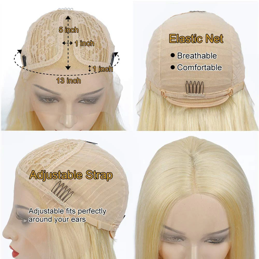 MSH бразильские прямые волосы 613 Блондин человеческие парики 13x4x1 часть 150%