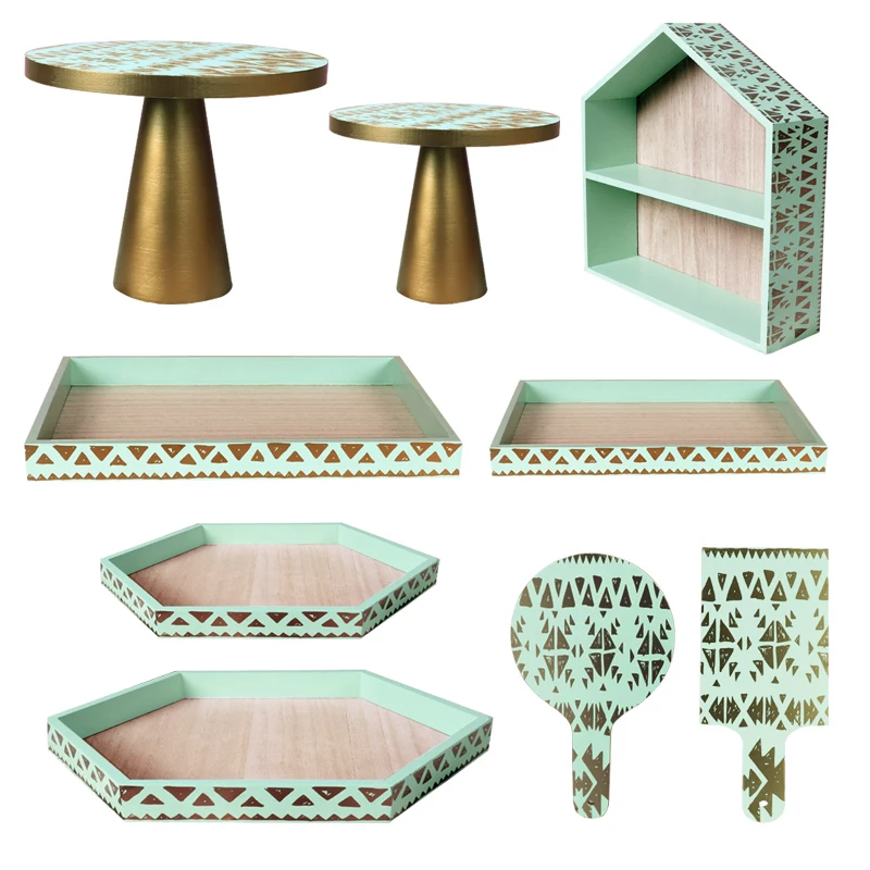 Зеленый газон свадебный торт Украшение стола Свадебная вечеринка подставки кекс