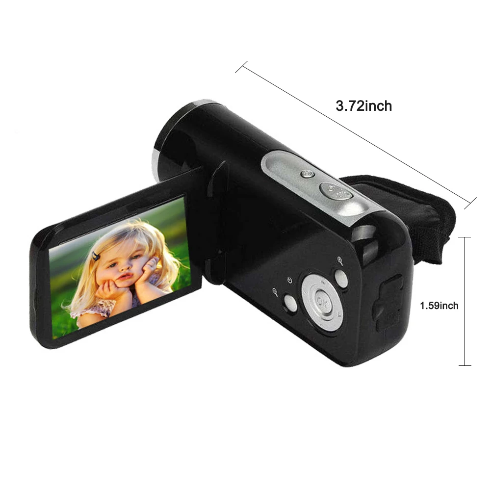 Портативная Цифровая видеокамера Full HD 720p 16MP с фиксированным объективом 4X Zoom