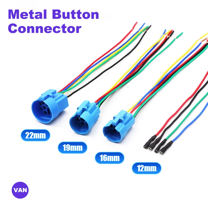 

1PC 12mm 16mm 19mm 22mm cable socket for metal push button switch wiring 2-6 wires stable lamp light button Connector