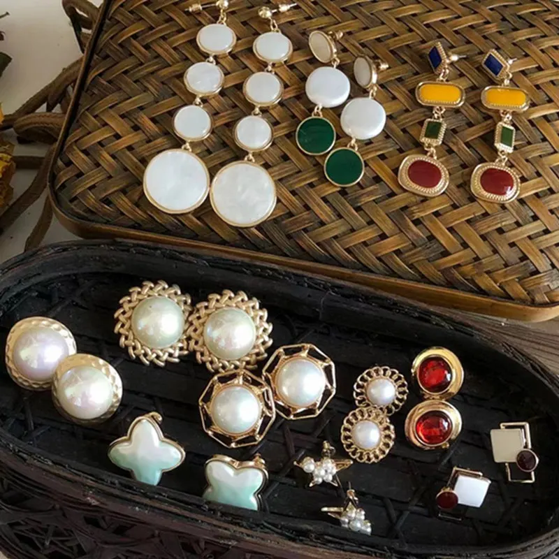 Роскошные Металлические золотые и белые полые серьги подвески Vingate с