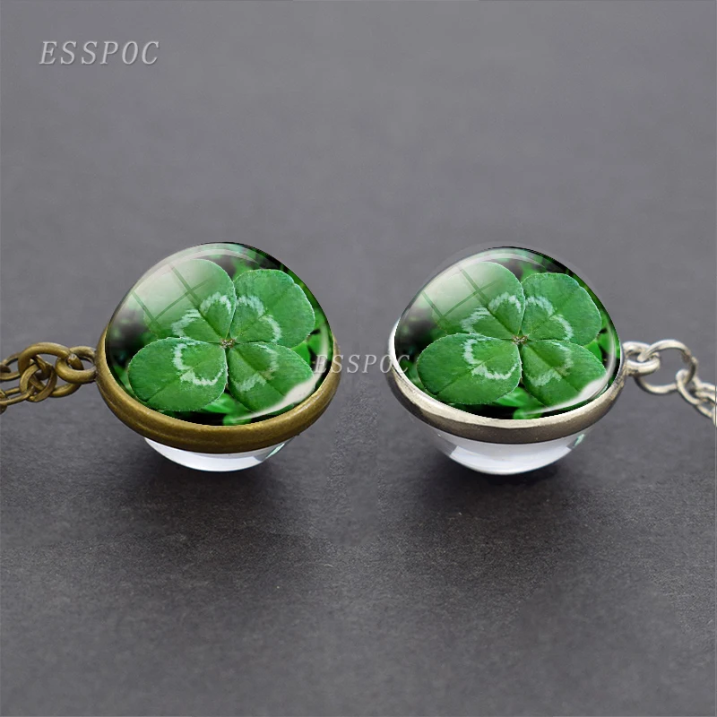 Женская модная Хрустальная двухсторонняя стеклянная подвеска в виде шара листа