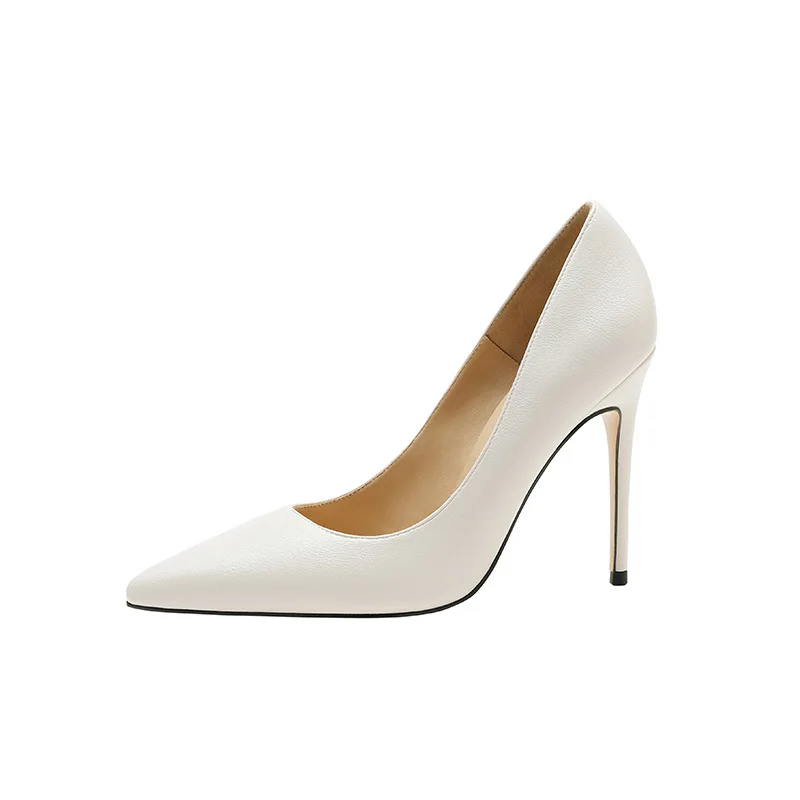 

Fine Heeled Shoes All-Match Pointed Pumps Shallow Mouth Sexy Sandals Lace-Up Work Dress Professional Nude Platform 2021 Slip On