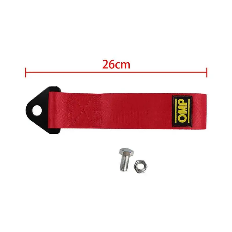 

26cm High-Strength Nylon Tow Strap Universal Car Racing Tow Ropes Auto Trailer Ropes Bumper Trailer Max 2T Towing Strap With Nut