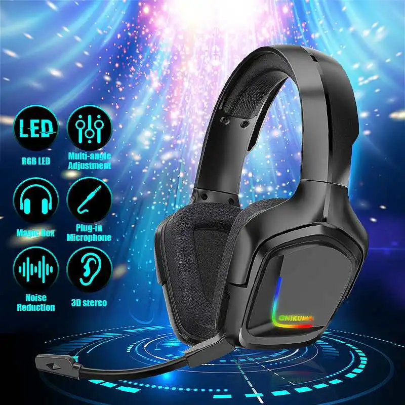 K20 RGB игровая гарнитура светодиодный с микрофоном светодиодная подсветка