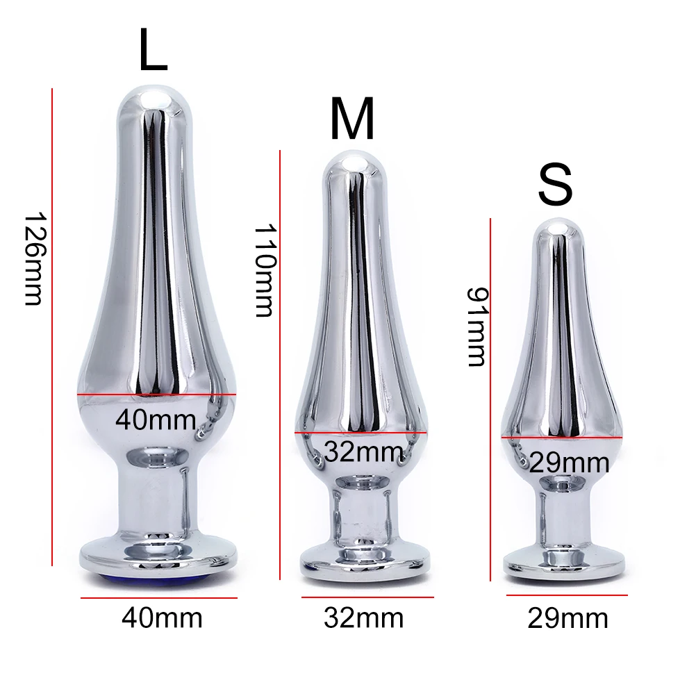 S/M/L Stainless Steel Booty Beads Jewelled Anal Butt Plug Sex Toys Products for Men Couples Metal Crystal |