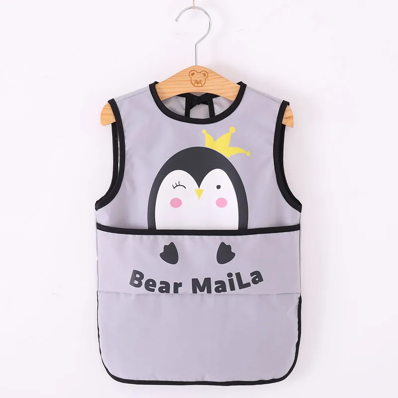 

Baby Bib Thin Whole Body Waterproof Overcoat Medium Long Sleeveless Apron Girl Reverse Dressing Polyester Clothes
