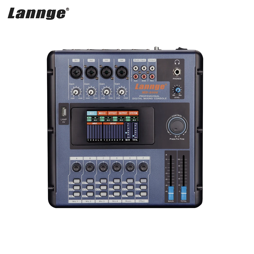 Lannge MD 2006 Портативный 6 ти канальный цифровой микшерный пульт консольный микшер ЖК