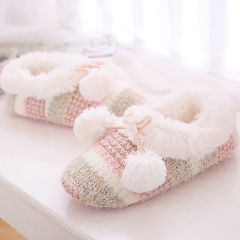 Warm bag in autumn and winter and cotton slippers in home