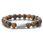 Браслет из бусин и браслета из натурального камня, браслет из нержавеющей стали с гравировкой под заказ, браслет с надписью и именем для женщин и мужчин, ювелирные изделия, подарки для любимых