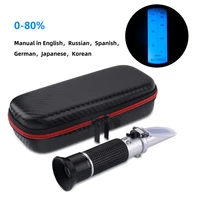 hand held 0 80 vv alcohol refractometer alcohol concentration meter liquor alcohol tester with shockproof packaging