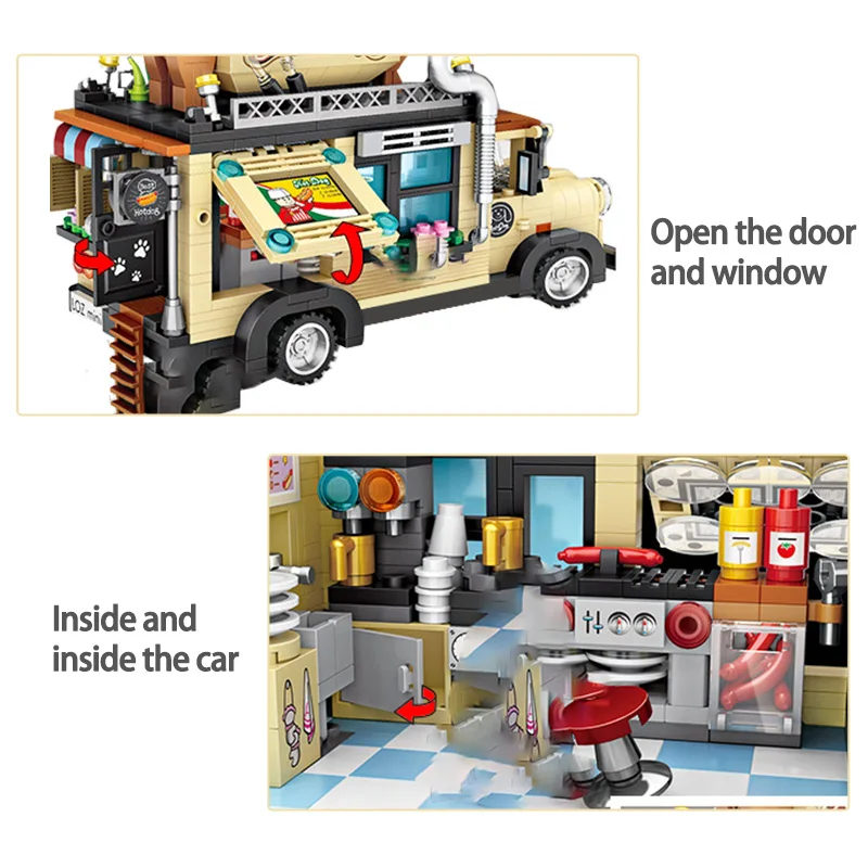 Мини-конструктор Город хот-дог 1317 шт. фигурка автомобиля модель Наборы Кубиков