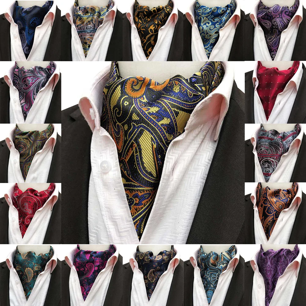 Мужской галстук Аскот шарфы Красочные Цветочные Пейсли бизнес вечерние