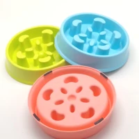 hot pet bowl plastic slow feed dog bowl non slip food feeder interactive stoping inflatable pet bowl