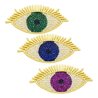 ocesrio large fashion turkish evil eye crystal pendants for jewelry making gold plated copper cz diy findings pdta504