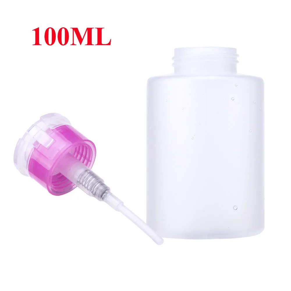 100ml Pink Bottle 120 мл пустой для УФ геля лак для ногтей чистая бутылочка с ацетоном Высокое качество Пустой насос дозатор средство для снятия лака Бутылка для удаления - Цвет: 100ml Pink Bottle