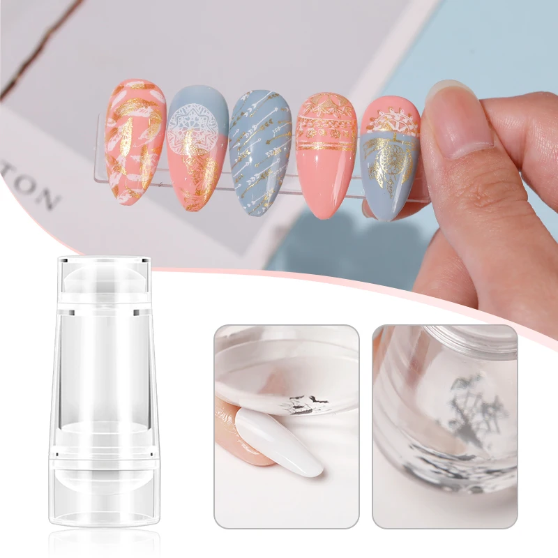 

Silicone Transparent Double Side Stamper Scrape Set For Manicure Plate Stamp Polish Stencil Template Nails Art Stamping Kit