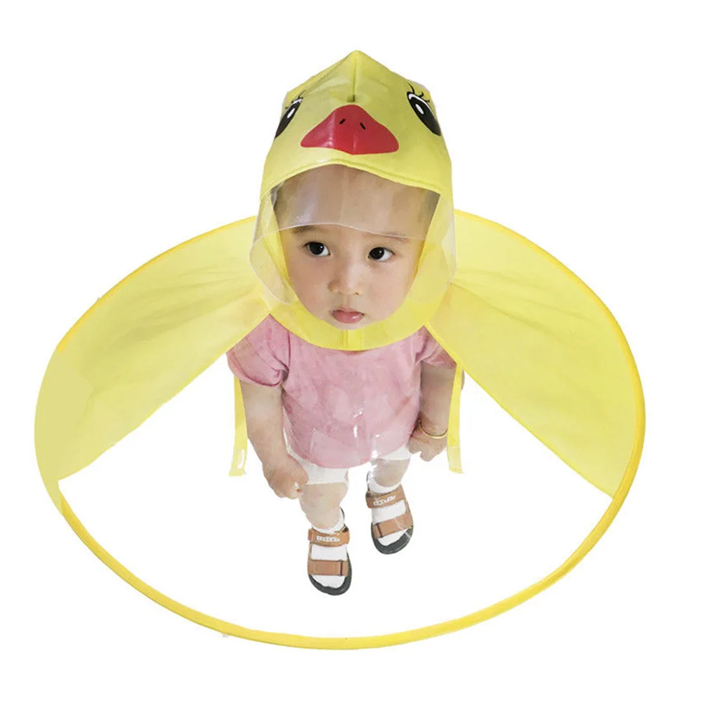 

2022 детский Дождевой Плащ PEVA водонепроницаемый милый дождевик с капюшоном в виде утки, женское пончо для мальчиков и девочек, милый дождевик ...