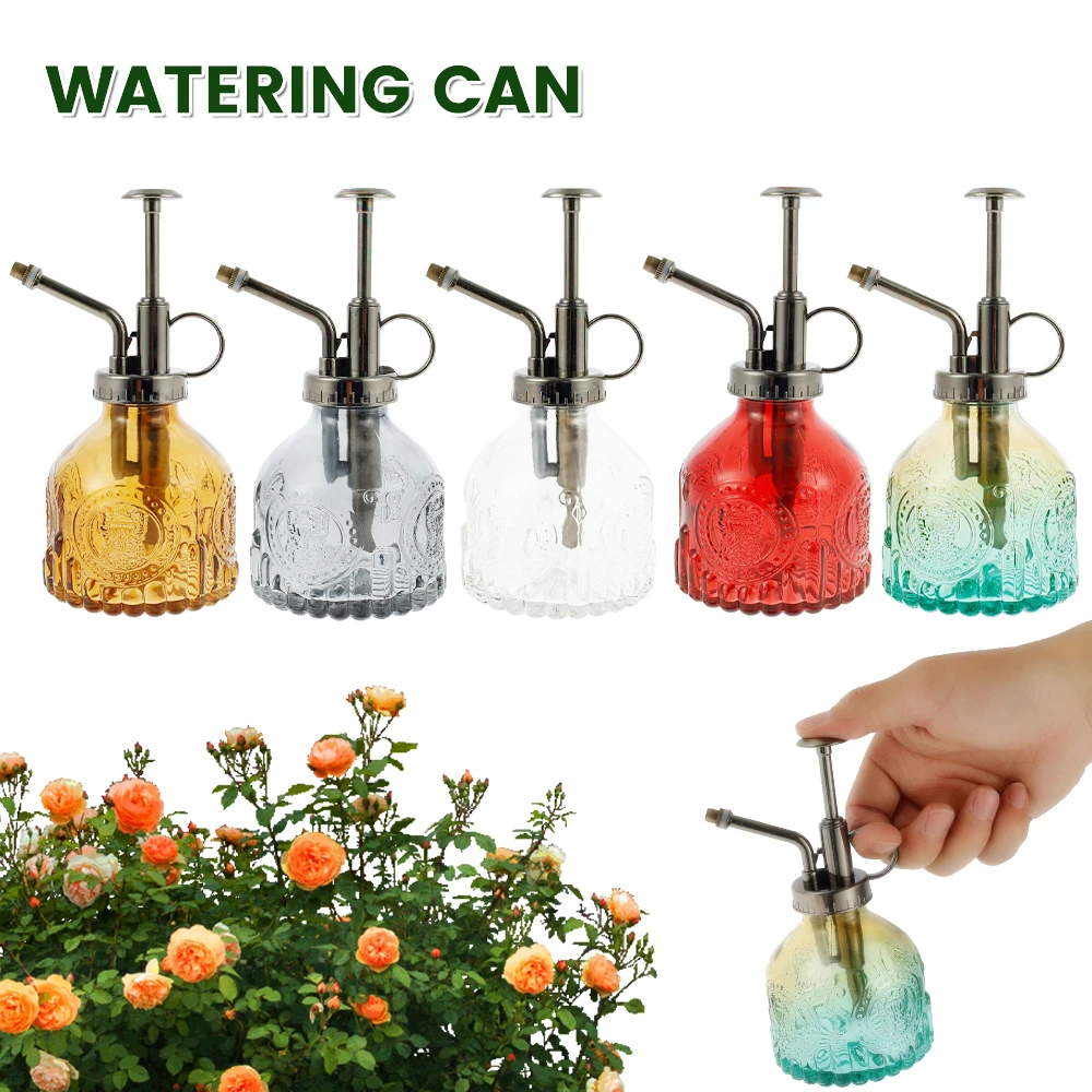 1PC Plants Watering Can Retro Glass Plant Mister Vintage Spray Bottle Flower Sprayer Spritzer 200ML Gardening Home Sprinklers