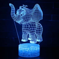 kids christma gift home decoration touch led lamp 3d night light elephant series 716color change led table desk lamp