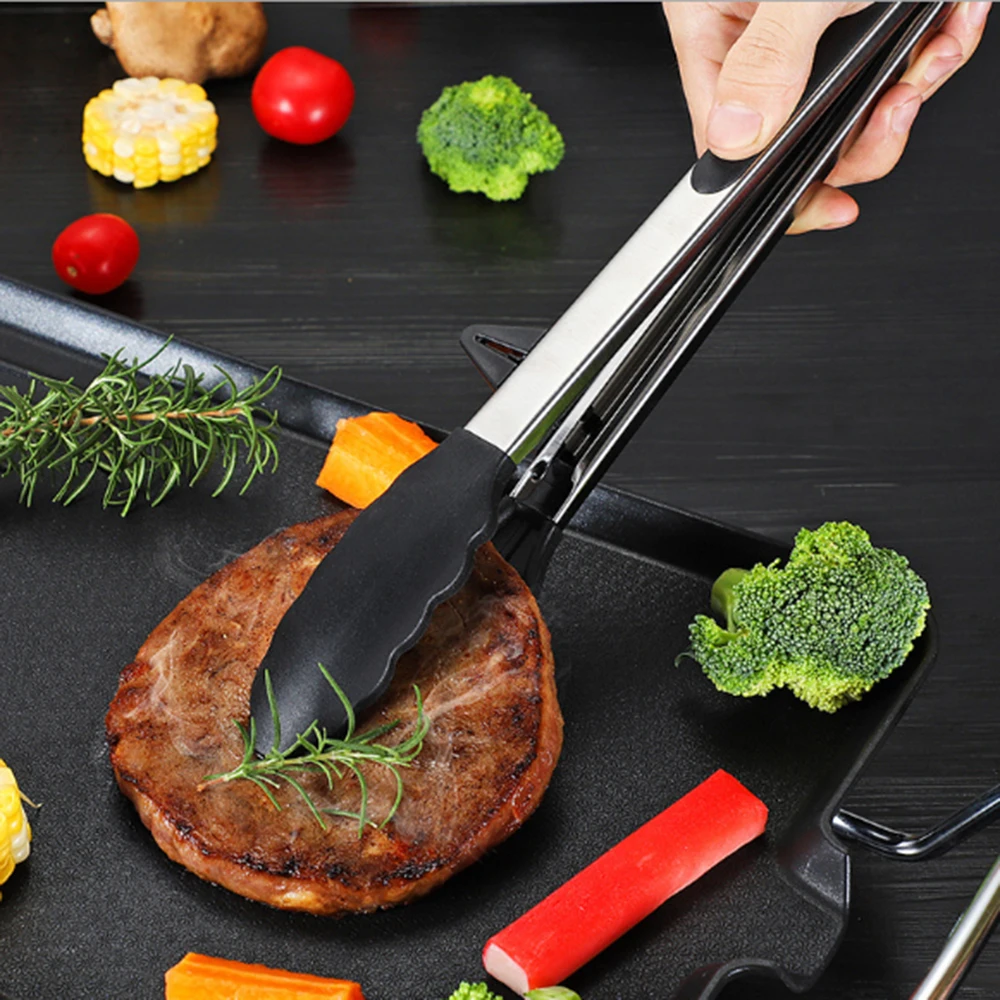 Еда Класс силиконовый Tong Кухня щипцы посуда Пособия по кулинарии зажимы-щипцы