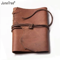 junetree original genuine leather handmade a5 vintage retro travel journal diary notebook notepad birthday valentines day gift