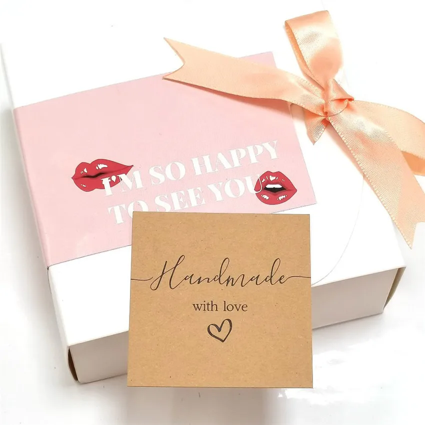 Карточки Handmade with love из крафт-бумаги 50 шт.
