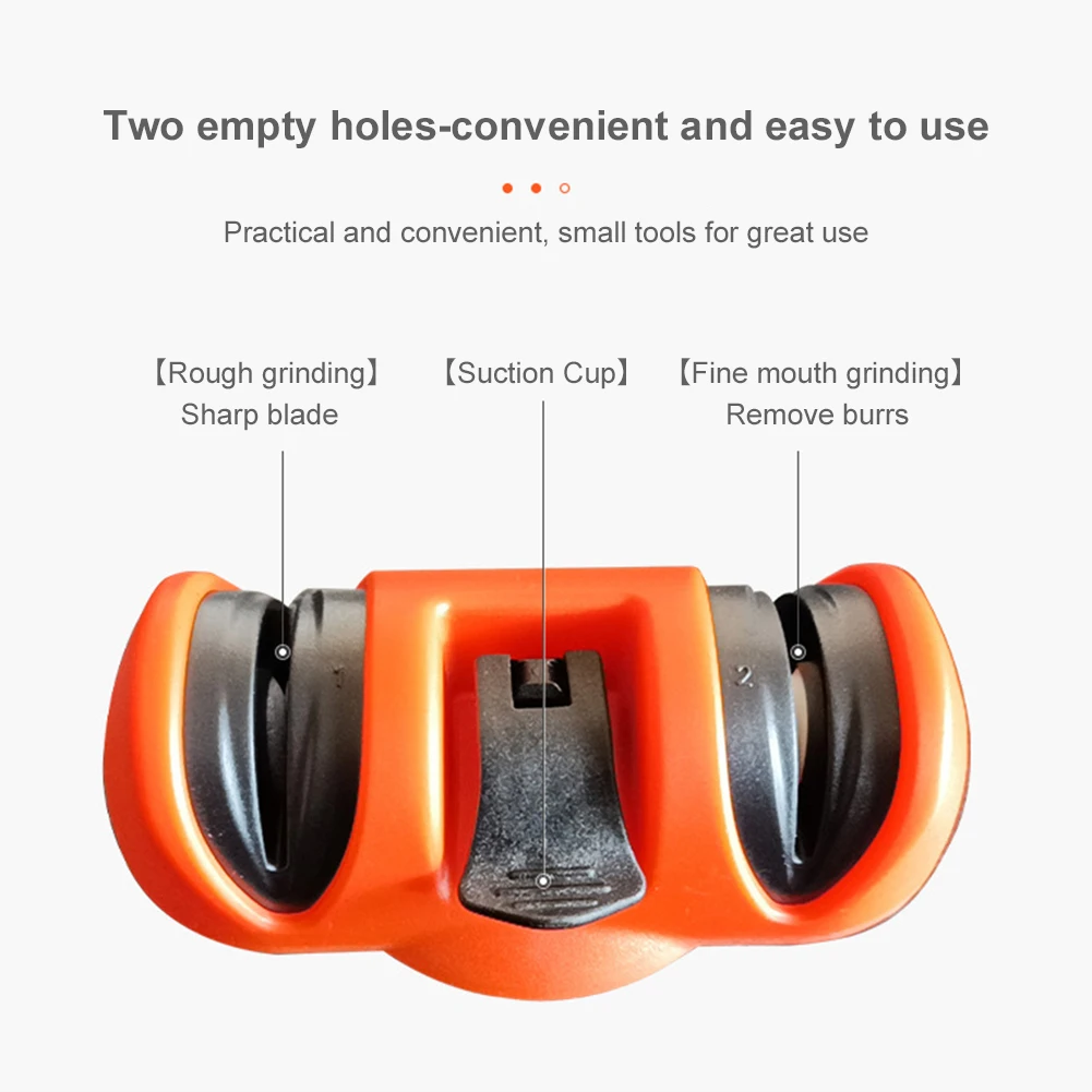 

Suction Knife Sharpener with Non-Slip Suction Cup 2 Stage Mini Manual Knife Sharpener Polish Blades Quickly Sharpening Tool
