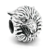 vintage 925 sterling silver wolf bead pendant for pandora bracelet bracelet diy