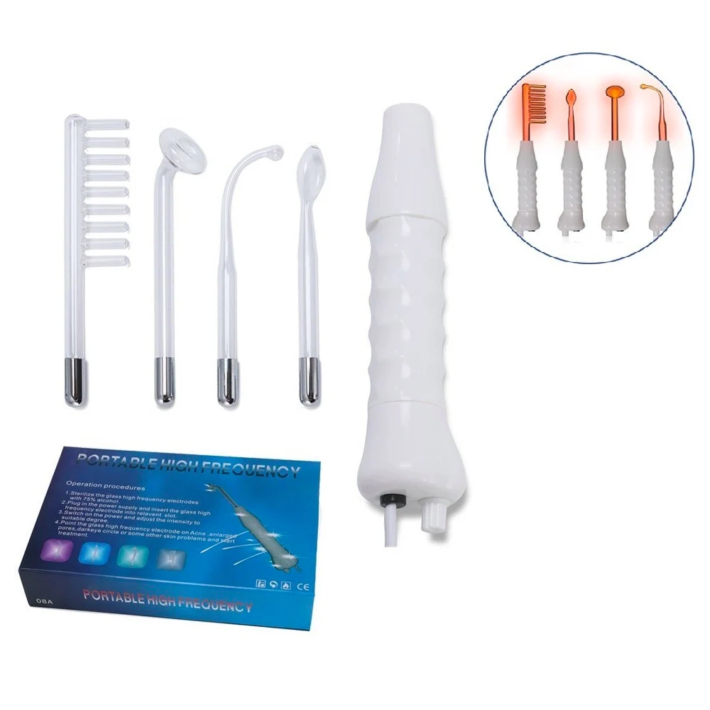

4 In 1 High Frequency Electrotherapy Electrode Light Acne Wand Skin Care Spot Acne Remover Facial Spa Beauty Machine