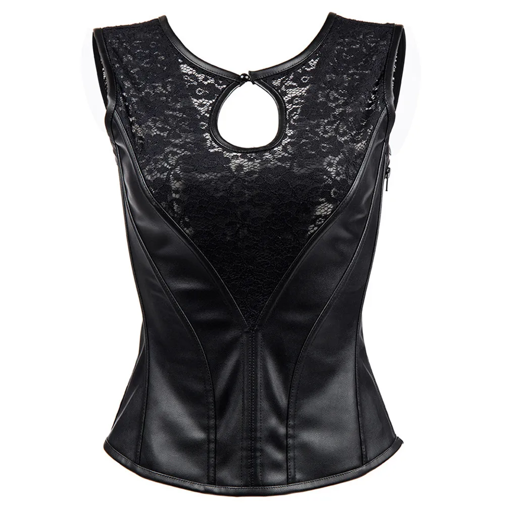 Женский сексуальный кружевной жилет из искусственной кожи корректирующий