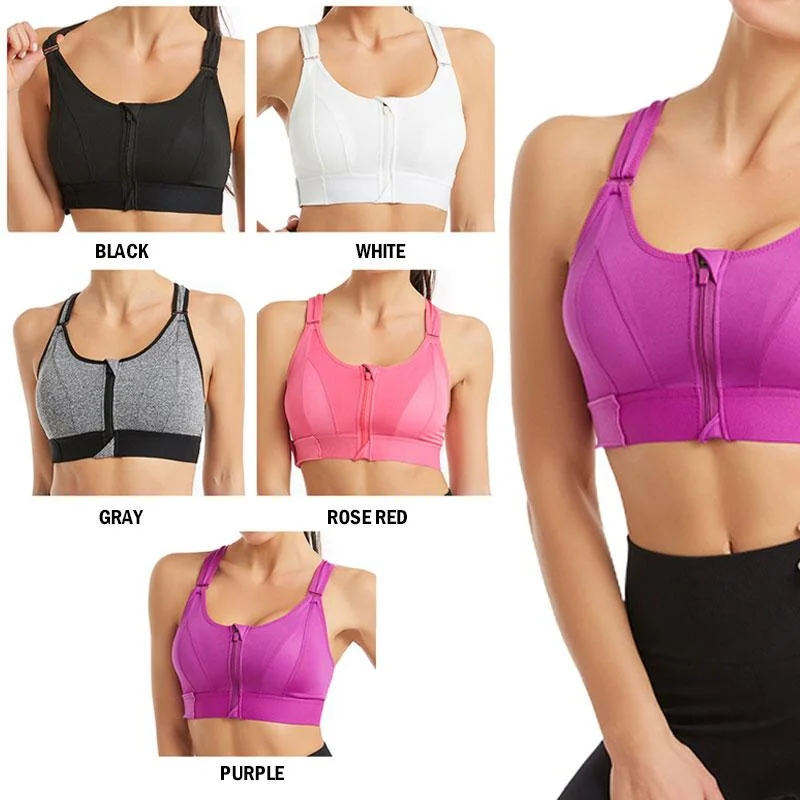 

Sports Bra Women Sportswe Crop Sport Top Adjustable Belt Zipper Yoga Running Bras Push Up Vest Shockproof Underwear Gym Brale