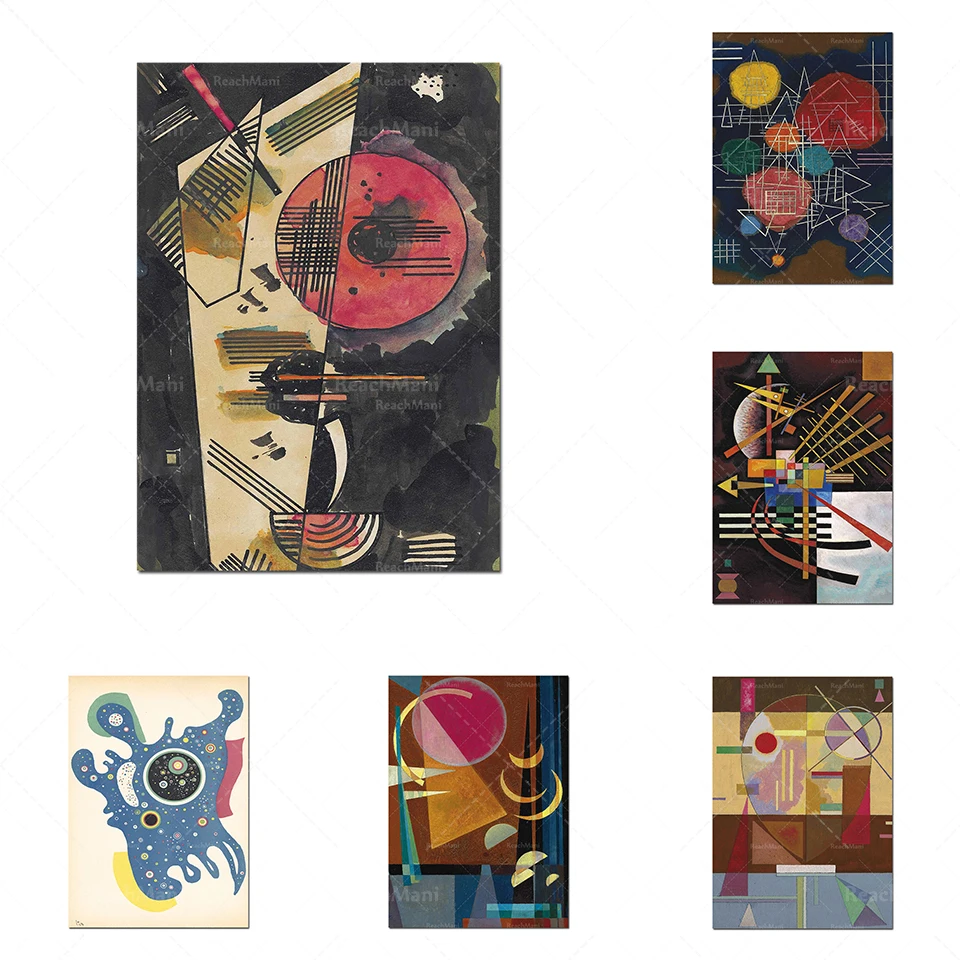 Известная картина Василий Кандинского, искусство для гостиной, настенное украшение, роспись, плакат, каррос, домашний декор