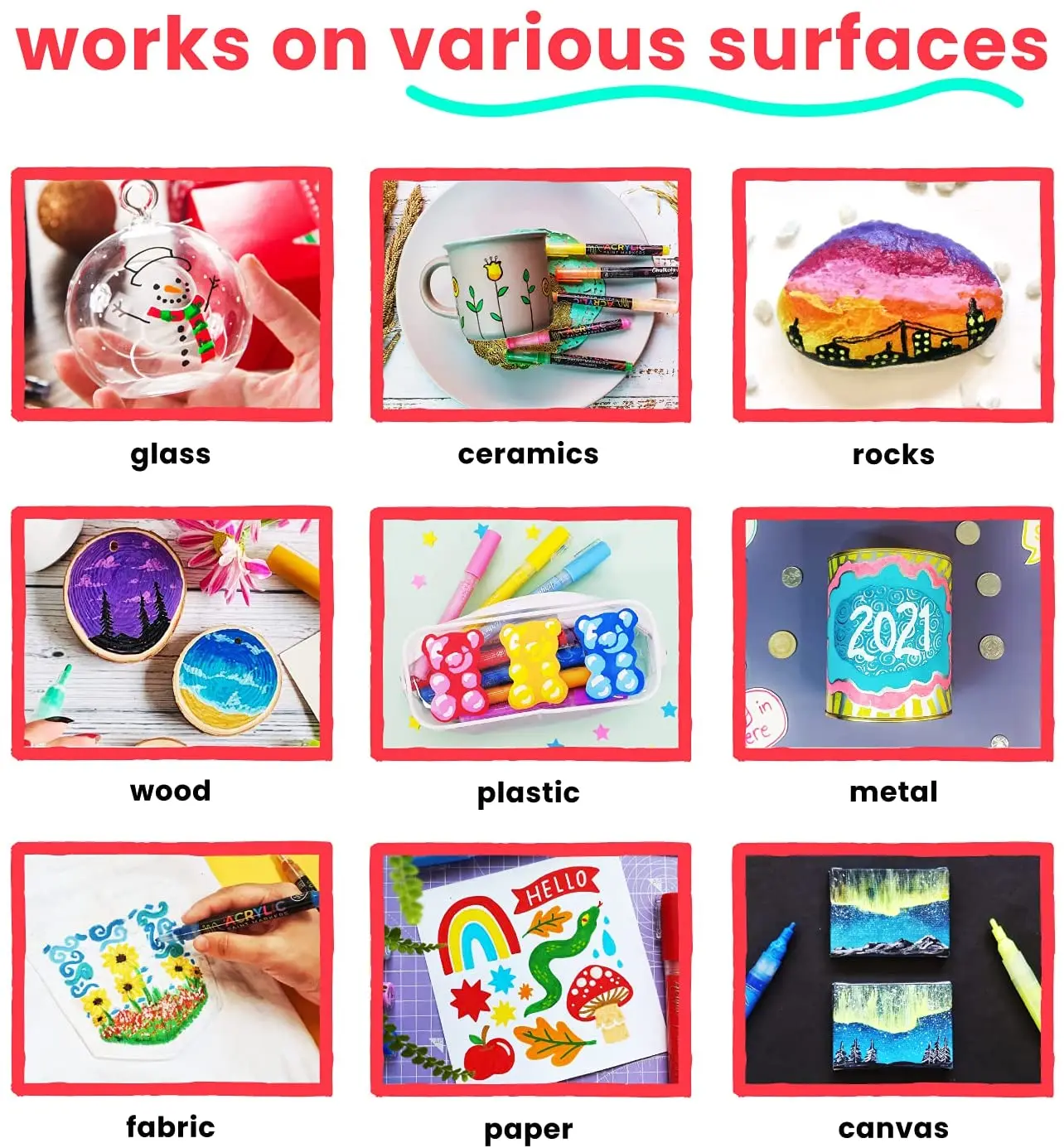 12/24 цвета акриловые ручки для краски маркеры керамики камня стекла дерева холста